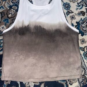 Athleta White and Green Tank Top